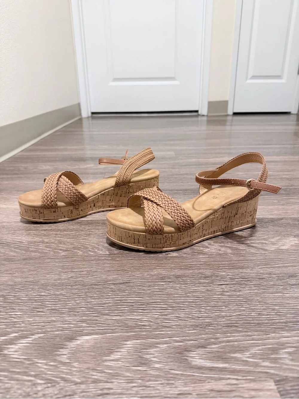 Patrizia Woven Cork Wedge Sandals - Tan